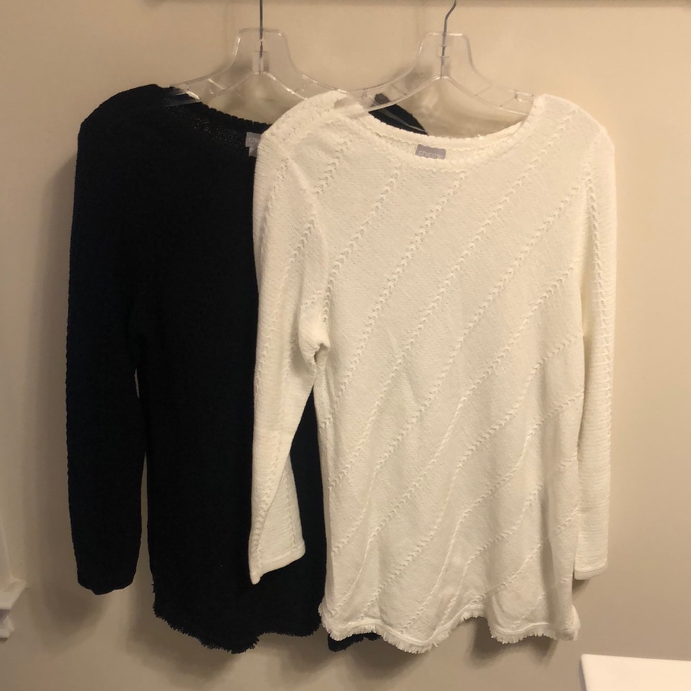 Chico’s Bundle of Elegant Women's Sweater Set 
Black & White